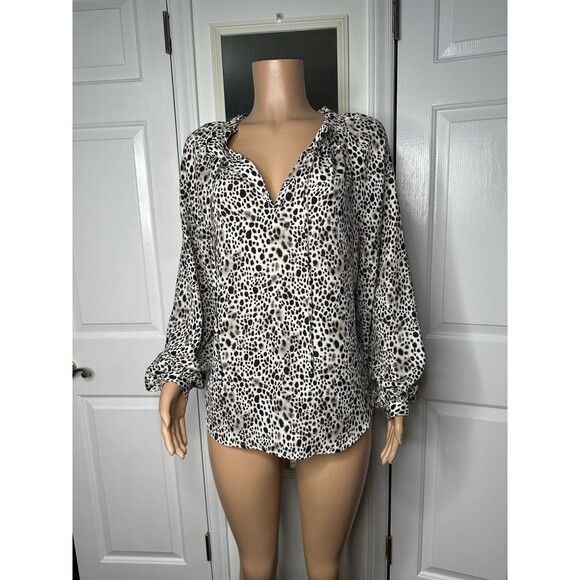 A New Day Leopard Print Blouse Medium - Picture 1 of 6